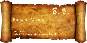 Boruzs Vince névjegykártya