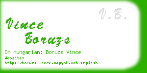 vince boruzs business card